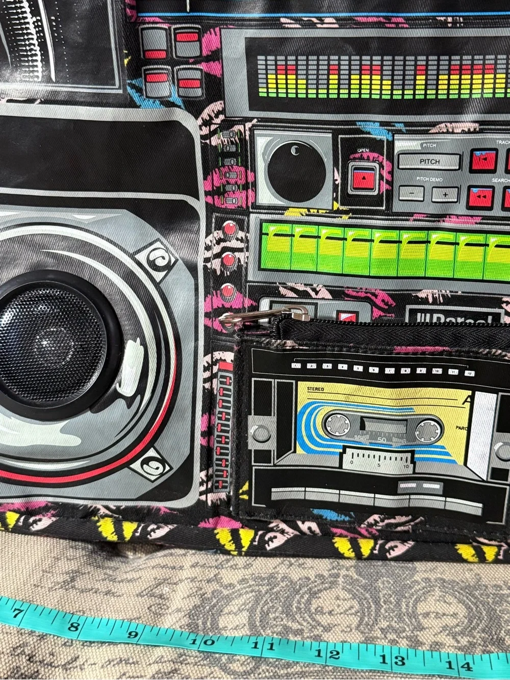 Vintage Y2K parcel boombox purse featuring lips in different colors